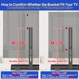 Sound Bar Mounts Under TV for Sony Soundbar Mount with Remote Holder - Adjustable Height Sound Bar Mounting Bracket for Sony Under TV Soundbar Mount Above TVs for Space Saving