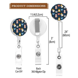 TPOAEL 2 Pack Cute Colorful Cat Retractable Badge Reel with Clip for ID Card Holders,Decorative and Cute Nurse Badge Holder with Name,for Teachers Men Women Students
