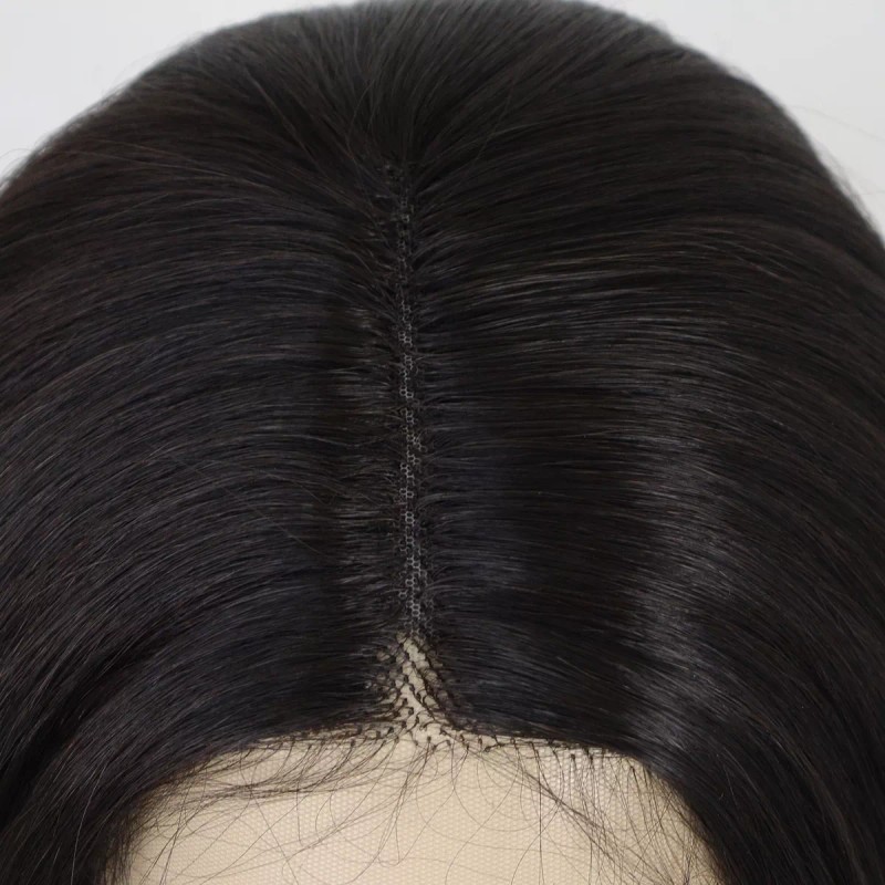 ANOGOL Peluca De Cabello Lacio Natural Negro Degradado