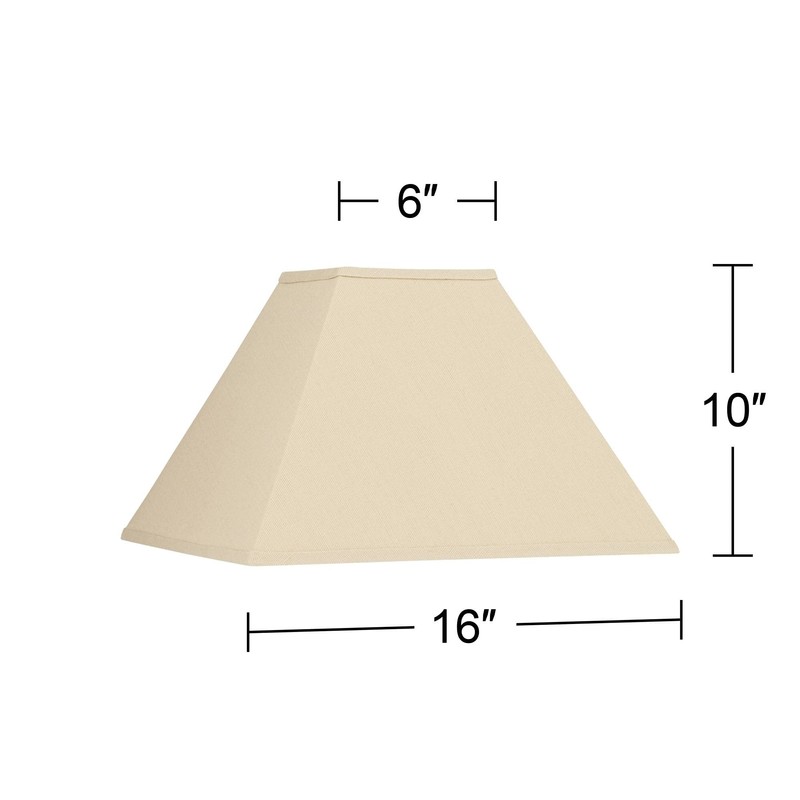 Beige Linen Large Square Lamp Shade 6" Top x 16"