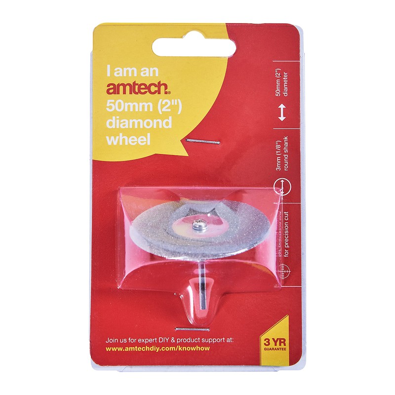 Amtech F0977 50mm (2") Diamond Wheel with Mandrel