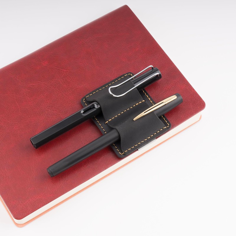 Leather Pen Loop Clip, Inserts Notebook Pen Holder
