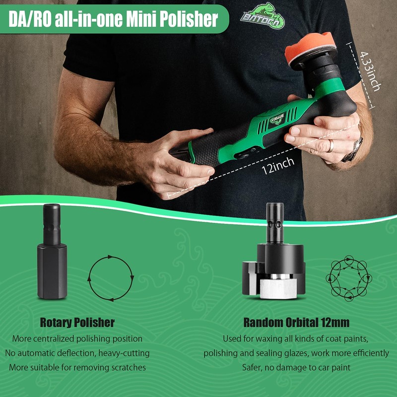 BATOCA S5 Cordless Car Buffer Polisher Kit 1 Inch 3