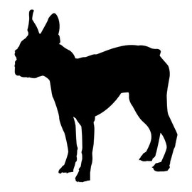 Boston Terrier Sticker - Decal - Die Cut - Dog Canine - Black 4.50" x 4.78"