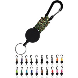 SasuGadget Retractable Keychain, Compact & Durable Key Reel with Carabiner, Strong Metal Wire for Keys, Badges, Card Holder, Fishing, and Kids’ Use, Digital Camouflage