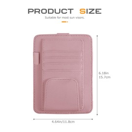 SCUARI Car Visor Organizer,Sunvisor Organizers,Car Accessories,Multifunctional Auto Storage Pocket Document Holder with Sunglasses Clip,Automotive Interior Accessories,Fit for Cars,SUV,Truck (Pink)