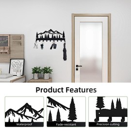 Key Holder for Wall, Metal Wall Hooks Organizer Rack with 9 Hooks for Keys, Coats, Bags – Decorative Home Decor for Entryway, Hallway, Kitchen, Living Room (14 inches)
