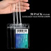 100 Pack Clear Plastic Luggage Bag Tag Holder Badge Label