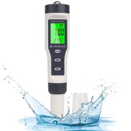 flintronic 4-in-1 PH Meter, PH/TDS/EC Temperature Tester with Backlight, 0-14 pH Measuring Range ± 0.1 pH Accuracy, PH Value Meter Pool Drinking Water Swimming Pool Aquarium Pools