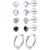 Jstyle Titanium Earrings, Unisex, Popular, Hypoallergenic, Titanium, Flat Back Earrings,