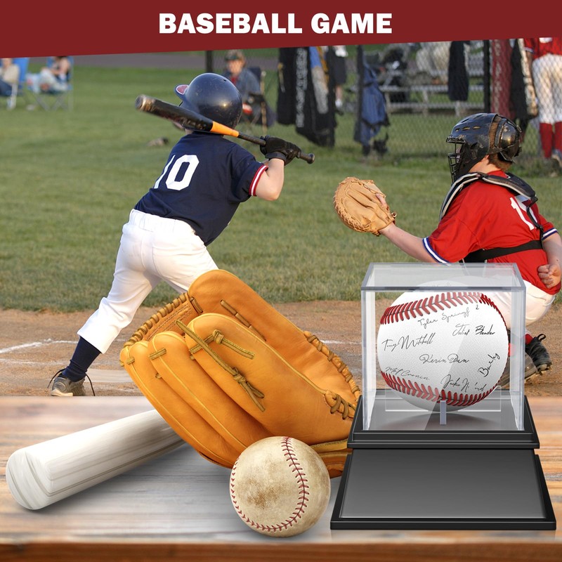 2 Packs Baseball Display Case, Leffis Baseball Holder Display Case,