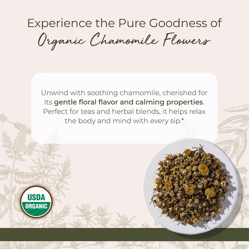 Starwest Botanicals Organic Chamomile Flowers Whole - Dried Loose Leaf