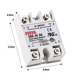 MYSWEETY 3PCS SSR-40DA Solid State Relay Single Phase Semi-Conductor Relay Input 3-32V DC Output 24-380V AC