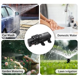 KBT 12V DC 1.05GPM 108PSI Water Transfer Diaphragm Pump Self Priming Sprayer Pump with Pressure Switch Adjustable Replacement for Garden RV Camper Marine Boat Truck