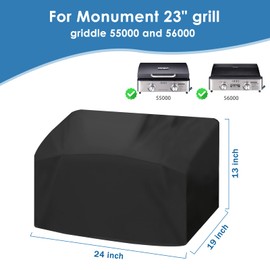 Blackhoso Grill Cover for Monument 24" Grill Griddle 55000 and 56000, 24 Inch Heavy Duty & Waterproof, Barbecue Tabletop Griddle Grill Cover