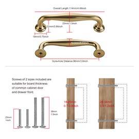 SAILING 10 Pack Cabinet Handles-3.8"/96mm Screw Spacing Champagne Bronze Furniture Hardware Handles for Kitchen Cabinets Bedroom Dresser Wardrobe Cabinet Pulls