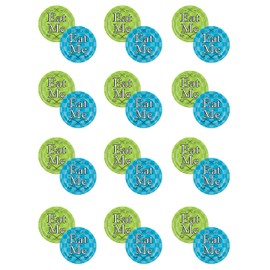 Beistle, 24 Piece Alice in Wonderland Plates, 9", 9 Inch, Lime Green/Turquoise/White/Black