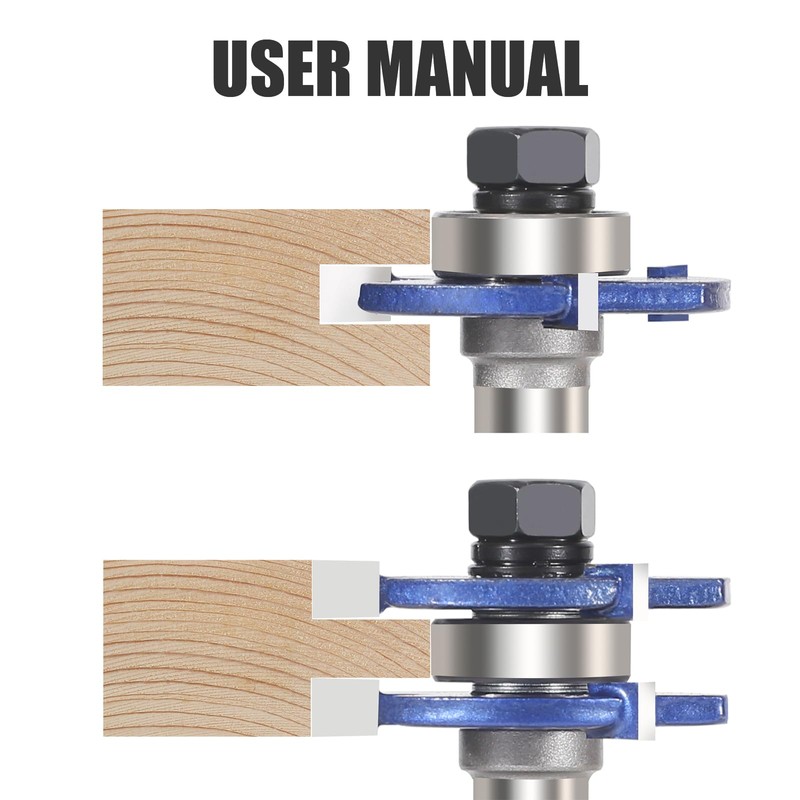 Vearter Tongue and Groove Router Bit Set, 1/2 Inch Shank