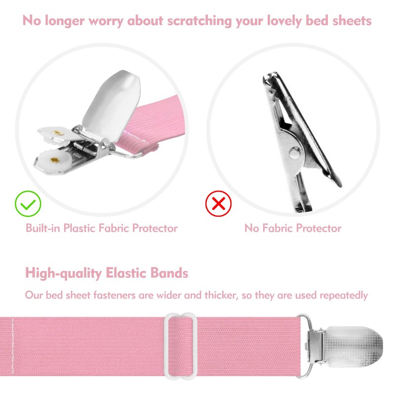 Eiruseed Bed Sheet Holder Straps, 4+2 Pcs Adjustable Mattress Sheet