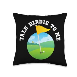 Talk Birdie to Me - Funny Golfer Pun Throw Pillow