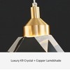 Modern Crystal Pendant Light, 3-Color LED Crystal Pendant Light, Adjustable