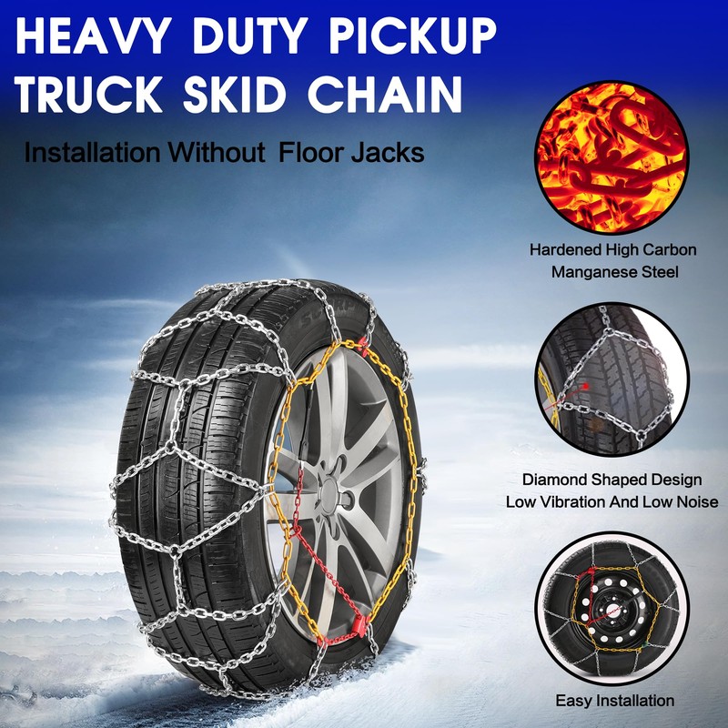 COCO BIRD Snow Chains, Thickened and Wear-Resistant High Carbon Steel