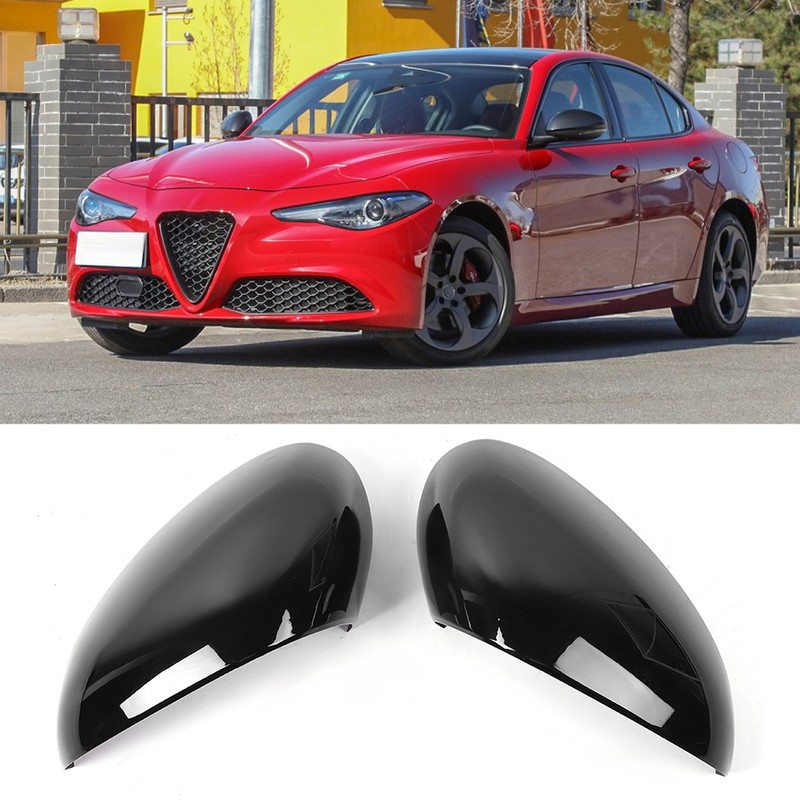 2pcs Side Rearview Mirror Cover Decorative Housing Fit for Alfa