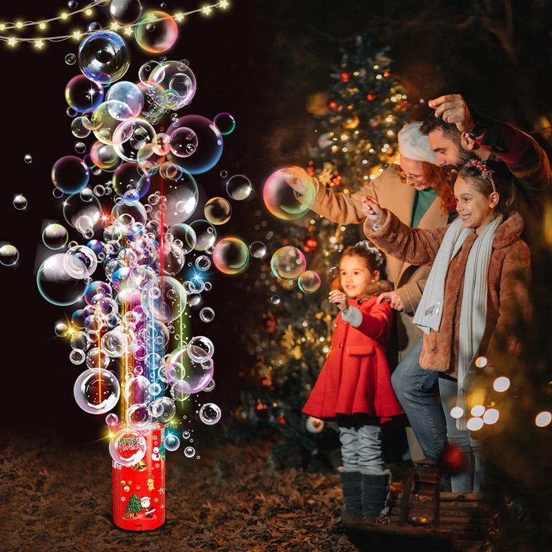 Ivtivfu Fireworks Bubble Machine with Lights for Party (20 Holes),