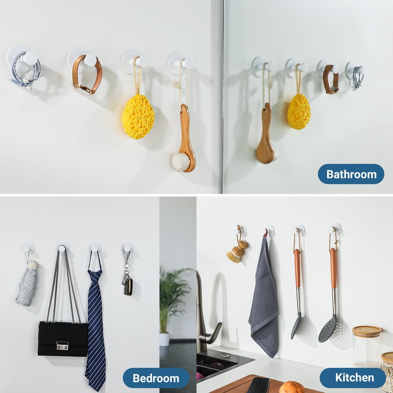 SAYAYO White Hooks for Hanging, Self Adhesive Hooks Coat Hook