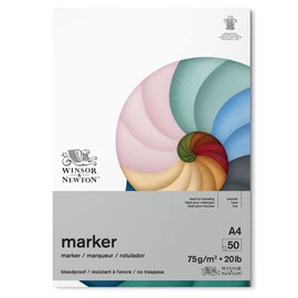 Winsor & Newton, Marker Paper, Bleedproof, A4, 50 Sheets, White, 75g/20lb