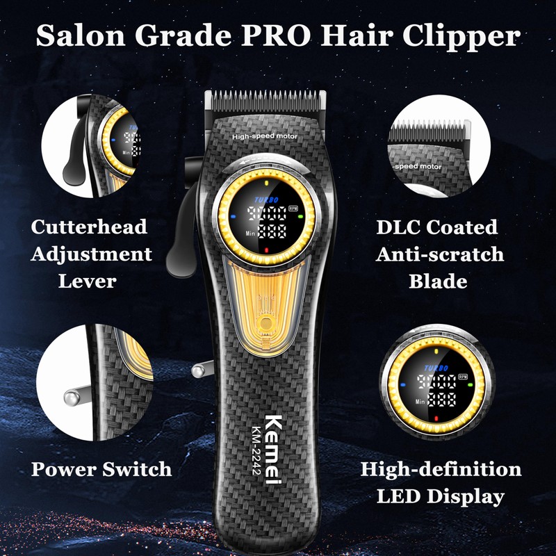 KEMEI 2242 Professional Hair Clippers for Men, Cordless Barber Clipper
