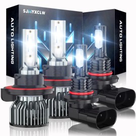SJMYXCLW For Ford Expedition 2007-2014 LED Headlight Hi/Lo + Fog Light 4 Bulbs Combo kit