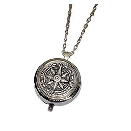 Handmade Silver Compass Pill Box Necklace