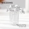 Foyte Crystal Bride Wedding Hair Comb Leaf Bridal Headpieces Rhinestone