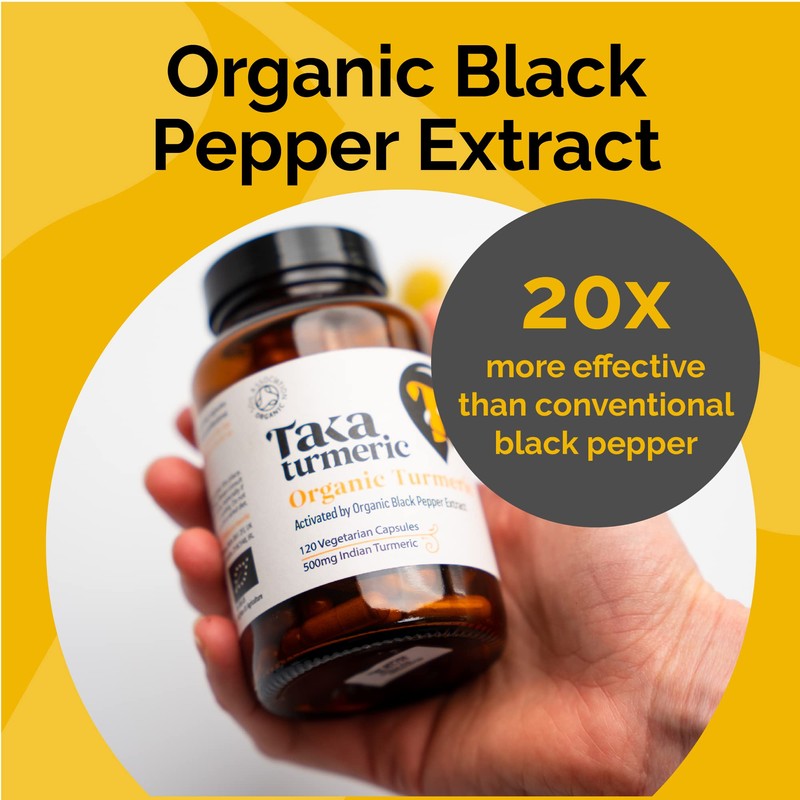 Taka Turmeric, 120 Caps Organic Turmeric with Black Pepper Extract