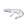 Crocodile Figurine, Crocodile Collectible Miniature, Handmade, in Fine Pewter, by