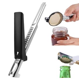 Adjustable Jar Opener for Weak Hands UK & Can Opener Manual - Friendly Bottle Openers for Seniors with Non-Slip Grip（Black