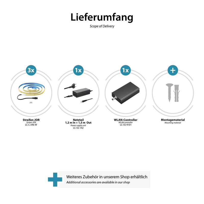 ledscom.de JOR COB LED Strip 100.0 cm Flat White 33.81