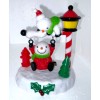 Christmas House Solar SWINGING SNOWMAN LAMP POST Bobble