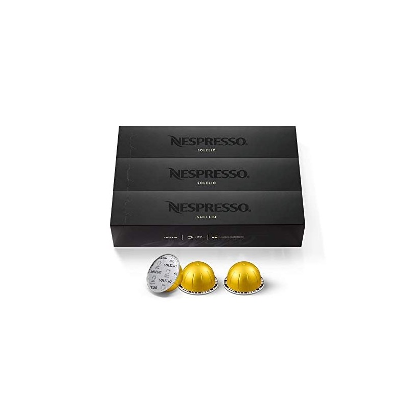 Nespresso Capsules Vertuo, Solelio, Mild Roast Coffee, 30-Count Coffee Pods,