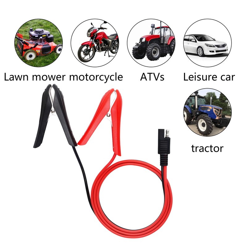 3.2FT 15AWG SAE to Battery Alligator Clip,12V SAE Quick Release