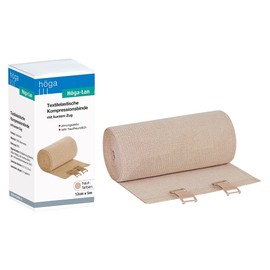 HÖGA LAN Textilela Tables Compression Bandage with Short/12 cm x 5 m stretched – Gentle On The Skin, Breathable, Elastic, Washable