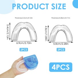 Night Guard for Teeth - 4 pcs Custom Fit Mouthpiece, Silicone Dental Guard for Sleep, Effective Teeth Grinding Prevention Device for Adults, Anti-Grinding Protection During Nighttime Rest