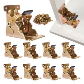 10 Pack Folding Leg Brackets, Folding Table Leg Bracket, Self-Locking Bracket, Foldable Support Bracket with Screws for DIY Tables, Beds, Folding Workbenches, by GENHAKON