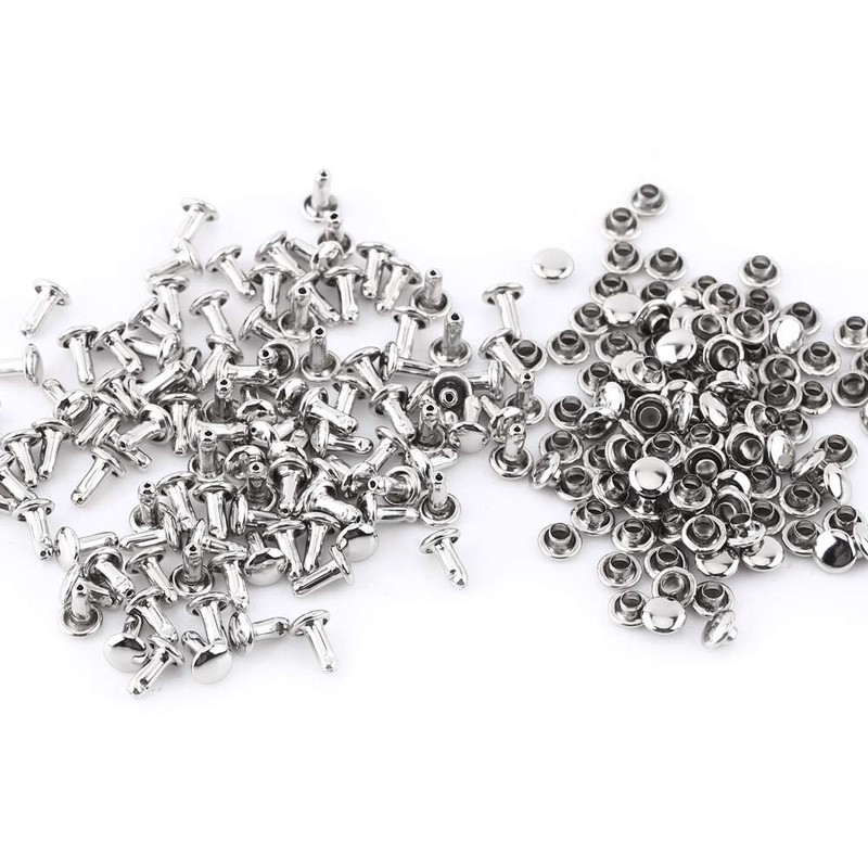Rivet,Leather Craft Rivet 100pcs Double Rivet Tubular Metal Leather for