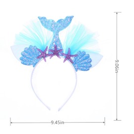 Glitter mermaid headband Mermaid Tail Starfish tulle hair accessories for girl parties parties birthday dinners