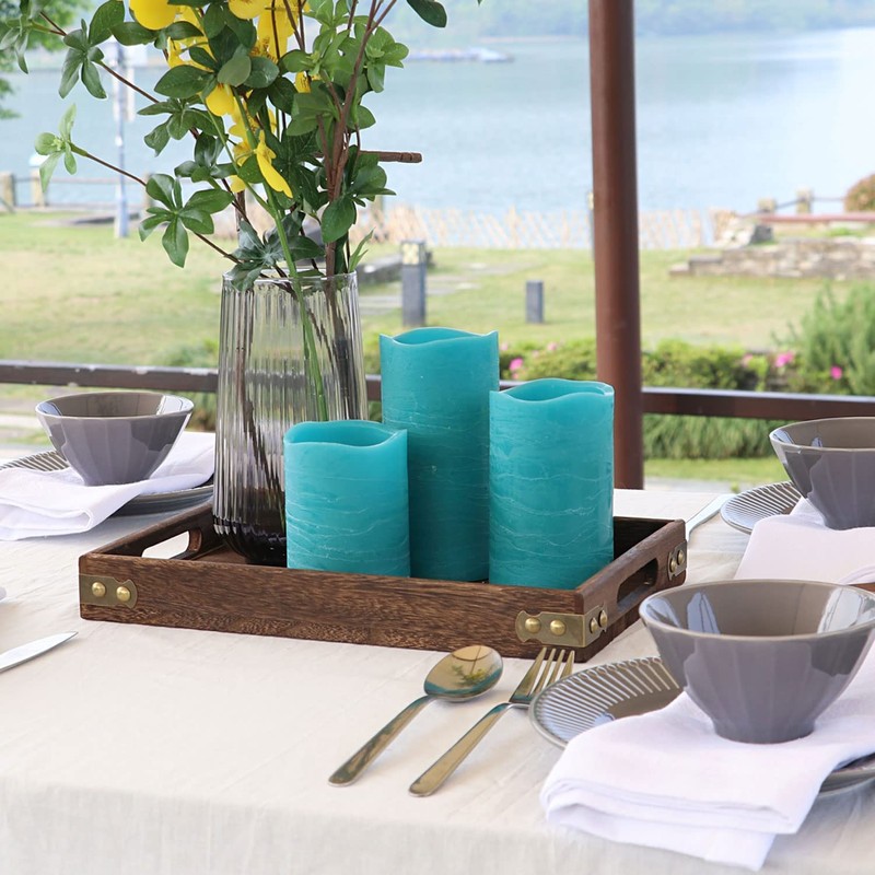Rhytsing Turquoise Battery Operated Flameless Led Candles with Timer Function
