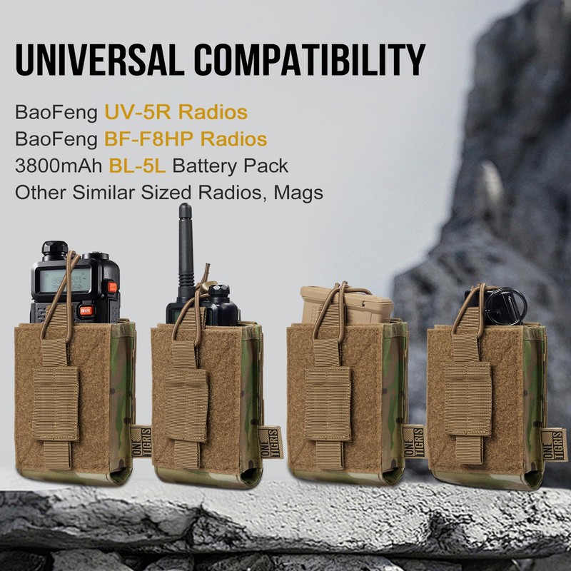 OneTigris Radio Holster for BaoFeng UV-5R BF-F8HP Nylon MOLLE Pouch