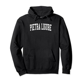 Vintage Pietra Ligure Distressed White Varsity Style Pullover Hoodie