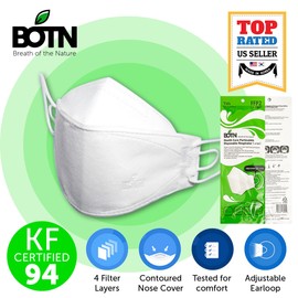 Tia BOTN 2 Pack KF94 WHITE L Adult Size Protective Face Mask Made in Korea KFDA Approved